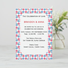 Moderne lebendige Blumenhochzeit-Power-Hochzeitsmu Einladung