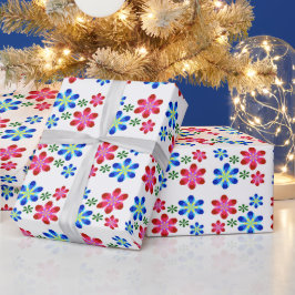 Moderne lebendige Blumenhochzeitsmuster, Geschenkpapier