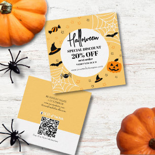 Moderne Lebendige Gelbe Schwarze Spooktacular Hall Rabattkarte