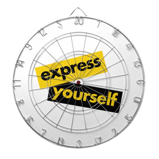 Moderne, lebendige, kühne Grafik von Express-Sie s Dartscheibe (vorne)