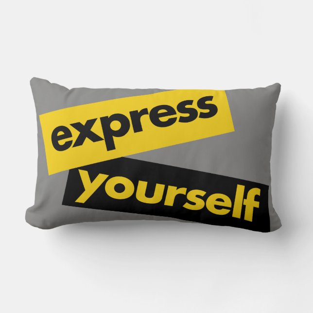 Moderne, lebendige, kühne Grafik von Express-Sie s Lendenkissen (Vorderseite)