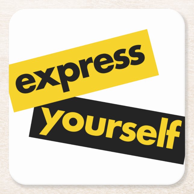 Moderne, lebendige, kühne Grafik von Express-Sie s Rechteckiger Pappuntersetzer (Vorderseite)