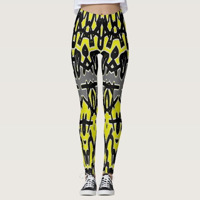 Moderne, lebendige Leggings "Ratti_Creative_Arts" (Vorderseite)