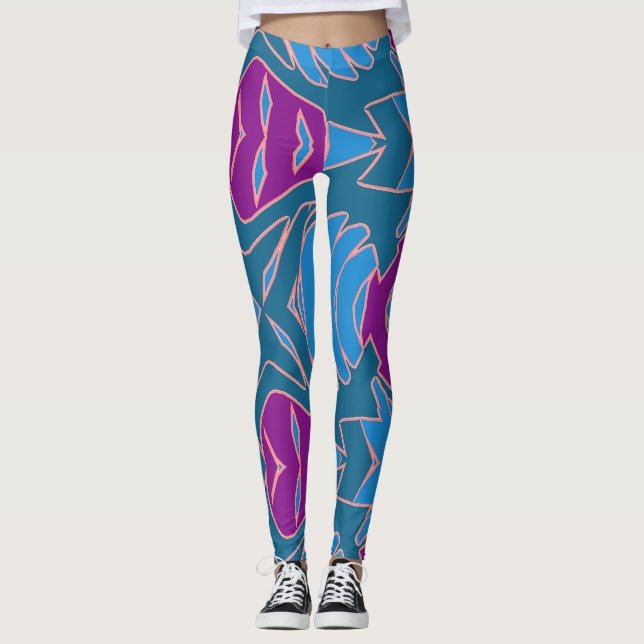 Moderne, lebendige Leggings "Ratti_Creative_Arts" (Vorderseite)