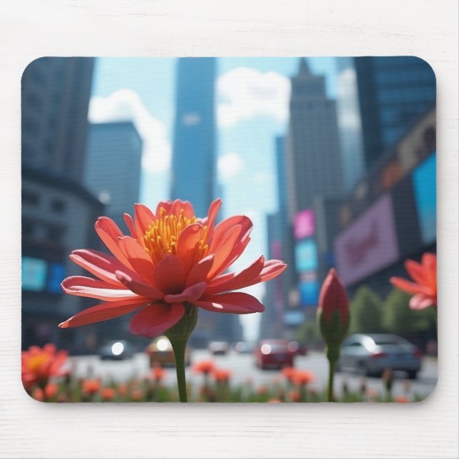 Moderne lebendige Orange Mousepad (Vorne)