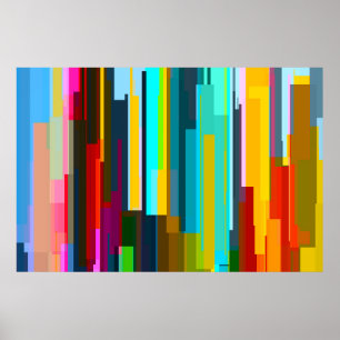 Moderne, lebendige und farbenfrohe abstrakte Geome Poster