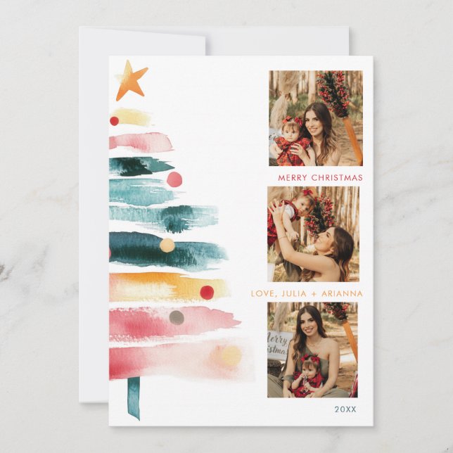 Moderne lebendige Weihnachtskarte Einladung (Vorderseite)