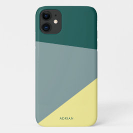 Moderne, lebhafte grüne Münze & gelbe geometrische Case-Mate iPhone Hülle