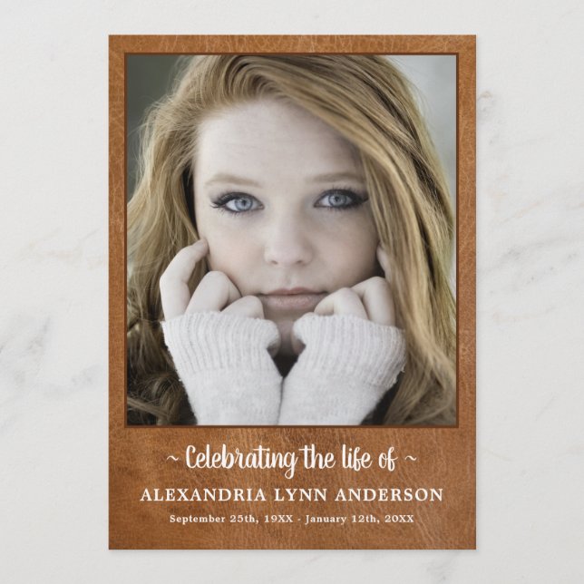 Moderne Lederdenkmal-Anordnung der Dienstbeerdigun Programm (Vorderseite)