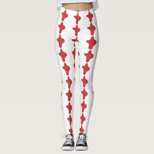 Moderne Leggings mit rotem Corner-Muster für kunde