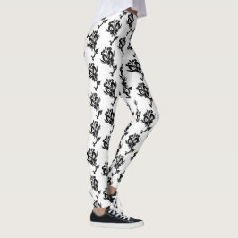 Moderne Leggins mit schwarzen Rose