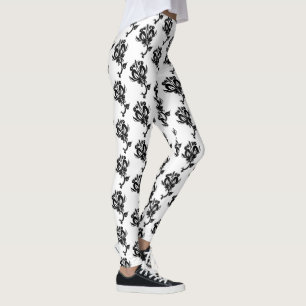 Moderne Leggins mit schwarzen Rose