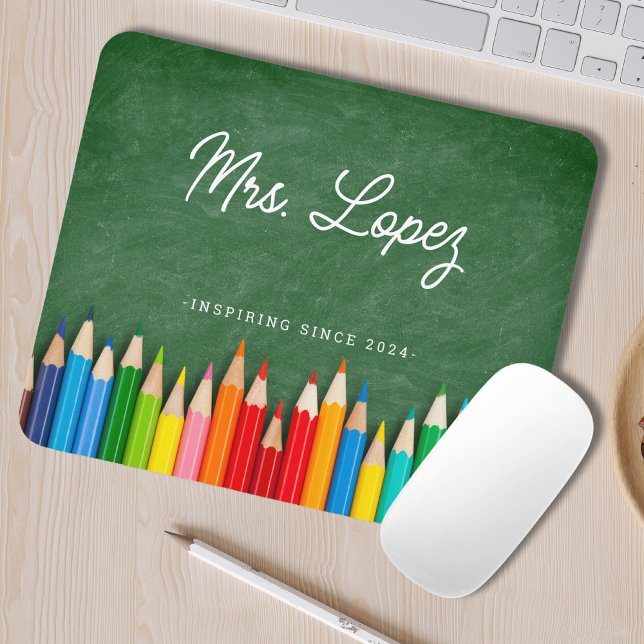 Moderne Lehrerin Script Klassenzimmer Mouse Pad Mousepad (Von Creator hochgeladen)