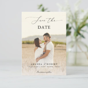 Moderne, leicht verblasste Foto- und Script-Hochze Save The Date