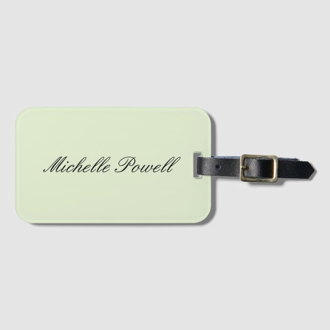 Moderne, leichte Pastellfarbe-Trend-Script Gepäckanhänger (Vorderseite (Horizontal))