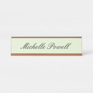 Moderne, leichte Pastellfarbe-Trend-Script Schreibtischnamensplakette