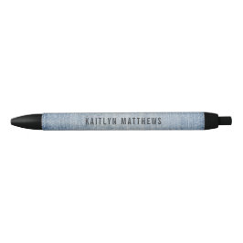 Moderne leichte Wash Denim Jeans Textname Kugelschreiber