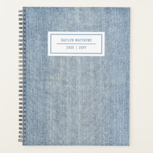 Moderne leichte Wash Denim Jeans Textname Planer
