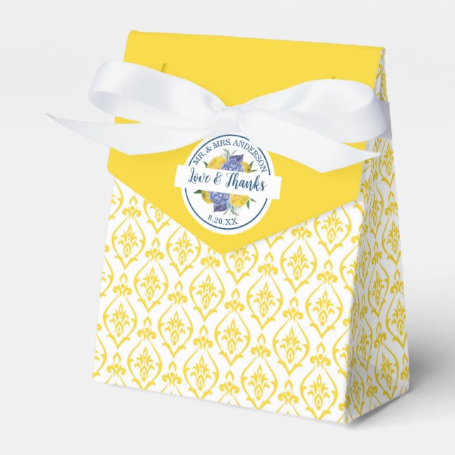 Moderne Lemon Citrus Summer Wedding Geschenkschachtel (Vorderseite)