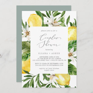 Moderne Lemon Garden Couples Dusche Einladung