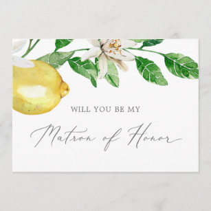 Moderne Lemon Garden Matron of Honorar Vorschlag C Einladung