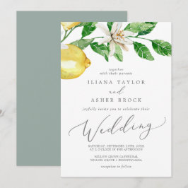 Moderne Lemon Garden Wedding Einladung