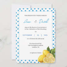 Moderne Lemon Hochzeitseinladung | Minimal Citrus 
