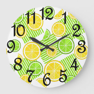 Moderne Lemon Limon Kitchen Große Wanduhr