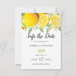 Moderne Lemon-Sommerhochzeit rettet das Datum Ankündigung