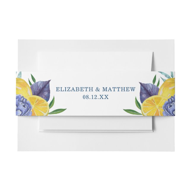 Moderne Lemon Summer Wedding Einladungsbanderole (Vorderseite Beispiel)