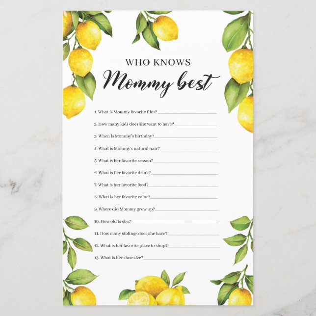 Moderne Lemonen, die Mommy Best Game kennen (Vorderseite)