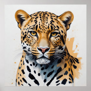 Moderne Leopard Malerei Wilde Kunst Poster