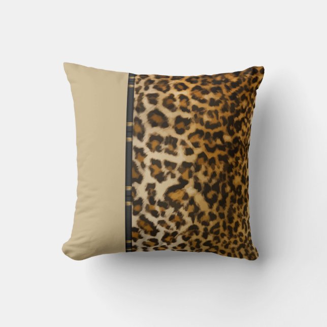 Moderne Leoparden-Kissen Kissen (Vorderseite)