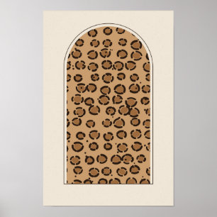 Moderne Leopardenflecken-Bogen Glam-Schlafzimmerpo Poster