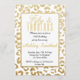 Moderne Leopardenmuster Gold Glitzer fabelhaft 50 Einladung