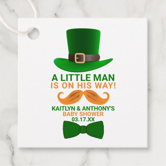 Moderne Leprechaun St. Patrick's Day Kinderdusche Geschenkanhänger (Vorderseite)
