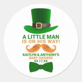 Moderne Leprechaun St. Patrick's Day Kinderdusche Runder Aufkleber