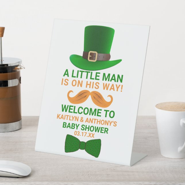 Moderne Leprechaun St. Patrick's Day Kinderdusche Sockelschild (In SItu)