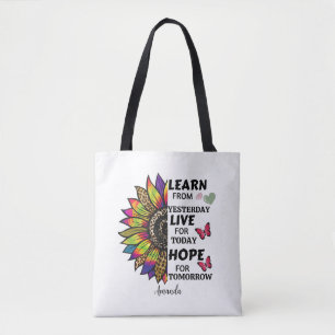 Moderne Lerne von Gestern Zitaten Sonnenblume Mädc Tasche