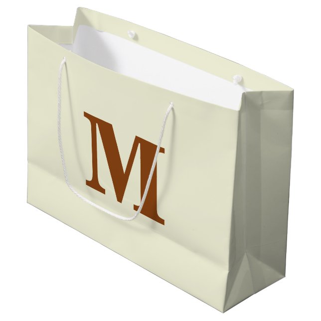 Moderne Letter Monogram Große Geschenktüte (Vorderseite Schrägansicht)
