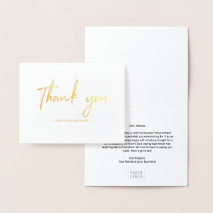 Moderne Lettering Geschäft Dankeschön Goldfolie Ka Folienkarte