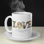 Moderne Liebe 4 Personalisierte Collage-Familie Kaffeetasse<br><div class="desc">Sie suchen ein einzigartiges und bedeutendes Geschenk für einen besondere Anlass? Unsere LIEBE Foto Collage ist die perfekte Wahl! Mit seinem modernen Design, das das Wort LIEBE in fett gedruckten Buchstaben enthält, ermöglicht es Ihnen, es mit Ihren eigenen Fotos zu personalisieren. Laden Sie einfach bis zu 4 Ihrer Lieblingsbilder hoch...</div>