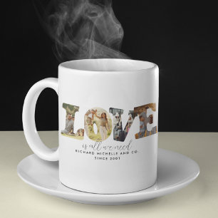 Moderne Liebe 4 Personalisierte Collage-Familie Kaffeetasse
