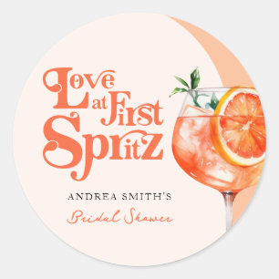 Moderne Liebe auf den ersten Spritz Retro-Junggese Runder Aufkleber
