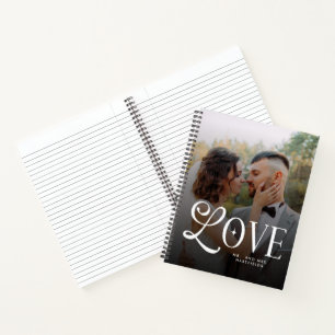 Moderne Liebe Benutzerdefinierte Hochzeit 2 Fotos Notizbuch