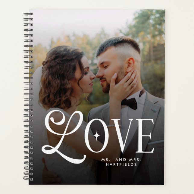 Moderne Liebe Benutzerdefinierte Hochzeit 2 Fotos  Planer (Vorderseite)