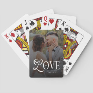 Moderne Liebe Benutzerdefinierte Hochzeit 2 Fotos Spielkarten