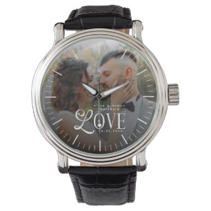 Moderne Liebe Benutzerdefinierte Hochzeitsfoto-Paa Armbanduhr