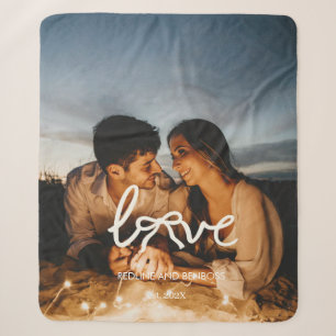Moderne Liebe Bogen-Typografie Paar Benutzerdefini Sherpadecke