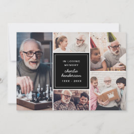 Moderne Liebe & Dank 6-Foto-Beerdigung/Bereavement Dankeskarte